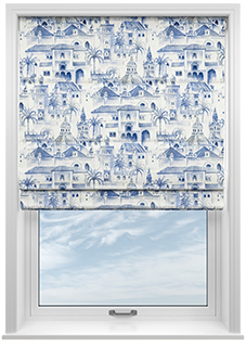 Voyage, Atlantic Blue - Motorised Roman Blind